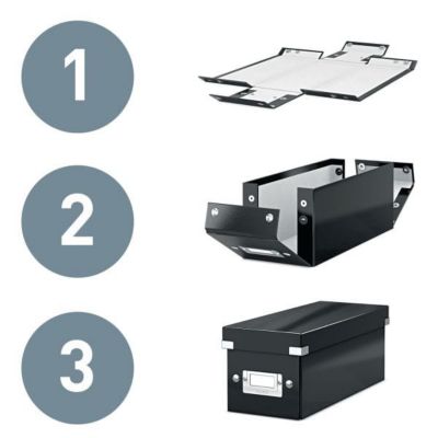 Cube de rangement en Carton avec couvercle Grand Format L - Noir ...