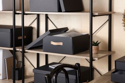 Cube de rangement Mixxit carré de 31 cm gris anthracite