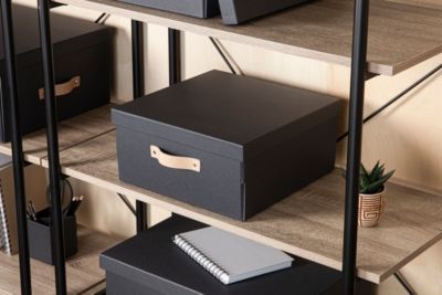 Cube de rangement Mixxit carré de 31 cm gris anthracite
