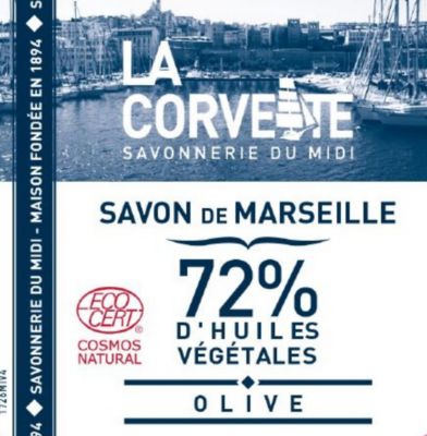 Cube de Savon de Marseille La Corvette Savonnerie du midi olive 500g