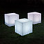 Cube lumineux Carry blanc H. 40 cm
