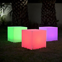 Cube lumineux Carry multicolore H. 40 cm