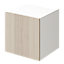 Cube rangement blanc avec porte effet chêne GoodHome Atomia H. 37,5 x L. 37,5 x P. 37 cm