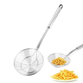 Cuillère à fentes - Acier inoxydable - Friteuse - Pelle à friture - Passoire alimentaire - Cuillère à écumer - Cuillère à pas