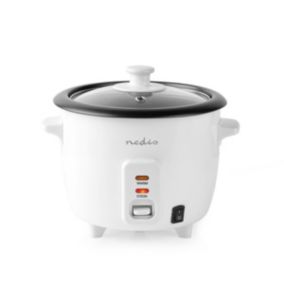 Cuiseur de Riz  300 Watt  0.6 L  Blanc Couvercle en verre NEDIS