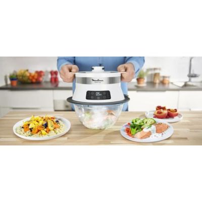 Cuiseur Vapeur électrique Moulinex Steam'up VJ504010, Blanc, 550W, Démo Garantie 2 Ans