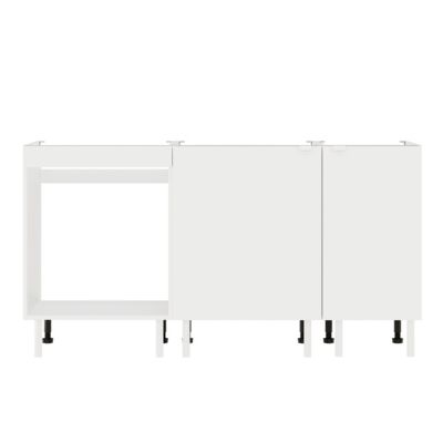 Cuisine complète 3 meubles bas Izee blanc 2 portes sans électroménager 160 cm