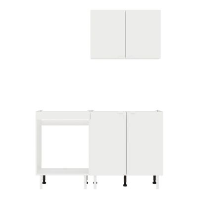 Cuisine complète Izee blanc 1 meuble haut + 2 bas 4 portes sans électroménager 140 cm