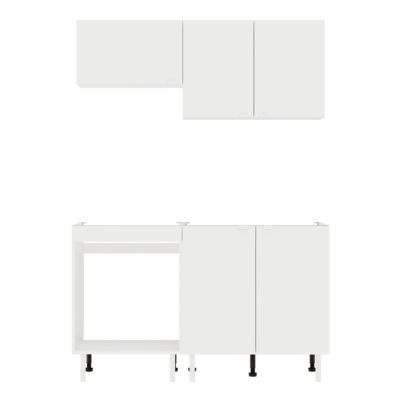 Cuisine complète Izee blanc 2 meubles hauts + 2 bas 5 portes sans électroménager 140 cm