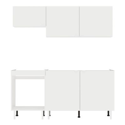 Cuisine complète Izee blanc 3 meubles hauts + 2 bas sans électroménager 180 cm