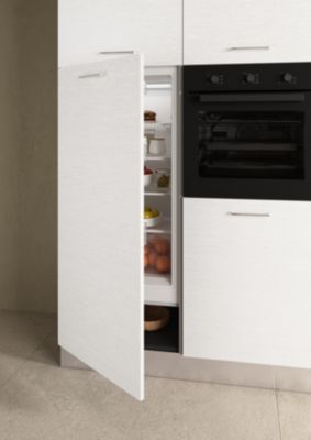 Cuisine complète montée All in Daphne blanc et imitation chêne L. 315 cm avec électroménager