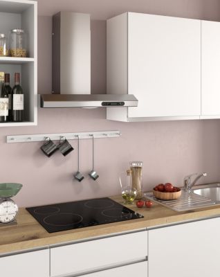 Cuisine complète montée All in Mimosa blanc L. 255 cm avec électroménager