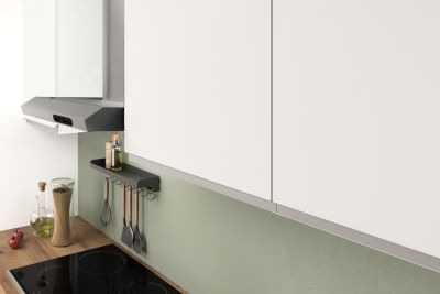 Cuisine complète montée All in Mimosa blanc L. 375 cm avec électroménager