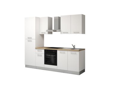 Cuisine complète montée All In Monica blanc L. 255 cm avec électroménager