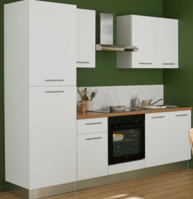 Cuisine complète montée All In Monica blanc L. 255 cm avec électroménager