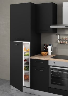 Cuisine complète montée All In Ornella noir L. 255 cm avec électroménager