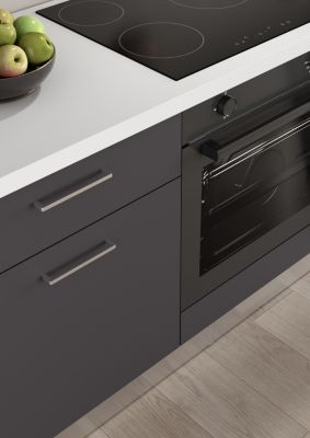 Cuisine complète montée All in Sophia gris L. 255 cm avec électroménager