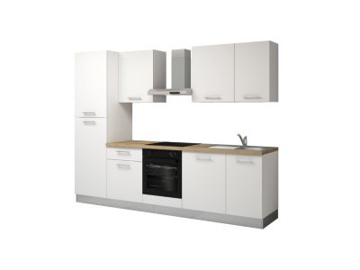 Cuisine complète montée avec électroménager L.285 cm blanche, All in Monica