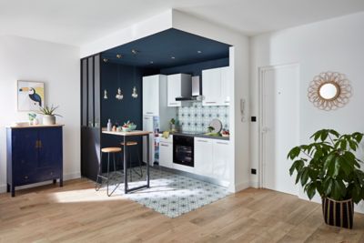 Cuisine complète pré-montée All in basic blanc L.255 cm avec électroménager