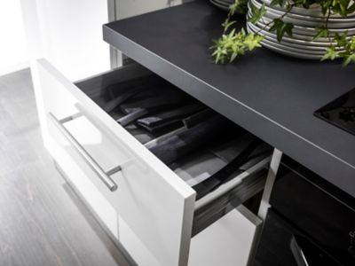 Cuisine complète pré-montée All in premium blanc L.285 cm avec électroménager
