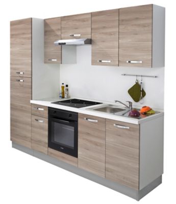 Cuisine complète prémontée All in premium bois L.250 cm avec