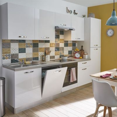 Cuisine complète vitrocéramique laquée blanc All In 2+