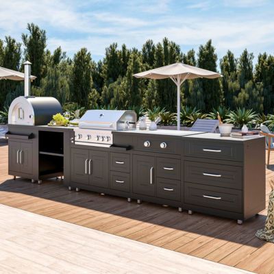 Cuisine d'extérieur, 5 éléments et 3 modules de cuisson  Oviala