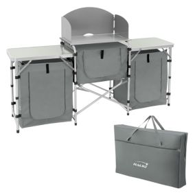 Cuisine de camping mobilier pliable gris armoire sac transport/étagères à ranger