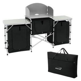 Cuisine de camping mobilier pliable noir armoire sac transport/étagères à ranger