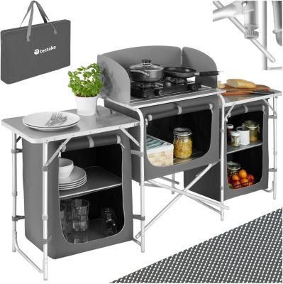 Cuisine de Camping Pliable Meuble de Jardin Barbecue Réchaud Terrasse