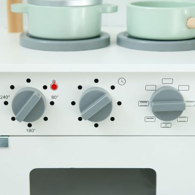 Cuisine En Bois Mamabrum Avec Effets Sonores, Micro-ondes, Four, évier, Accessoires Et Tablier – Pour Enfants Dès 3 Ans, Dimensions 70x30x99,5 Cm