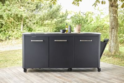 Cuisine extérieur triple avec plan de travail en inox Cozze
