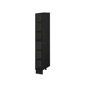 Cuisineandcie - Colonne de cuisine étagère ouverte Lovia Noir Mat L 20 cm