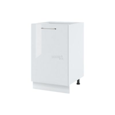 Cuisineandcie - Meuble bas de cuisine Bellissi Blanc Brillant 1 porte L 50 cm
