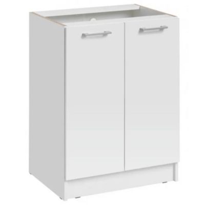 Cuisineandcie - Meuble bas de cuisine Eco Blanc 2 portes L 60 cm