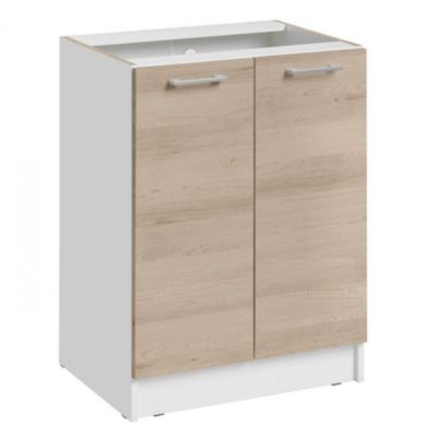Cuisineandcie - Meuble bas de cuisine Eco Chene Naturel 2 portes L 60 cm