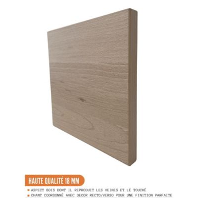 Cuisineandcie - Meuble haut de cuisine Eco Chene Naturel 2 portes vitrées L 80 cm