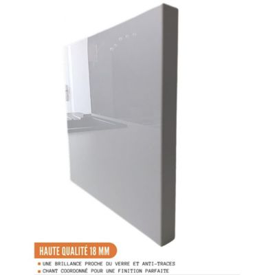 Cuisineandcie - Meuble sous-évier Eco Blanc Brillant 2 portes L 80 cm