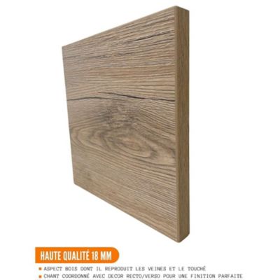 Cuisineandcie - Meuble sous-évier Eco Noyer Blanchi 2 portes L 80 cm