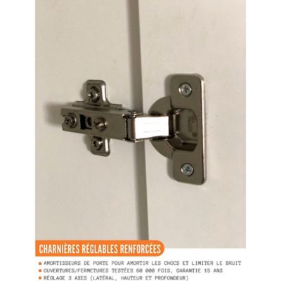 Cuisineandcie - Meuble sous-évier Eco Noyer Blanchi 2 portes L 80 cm