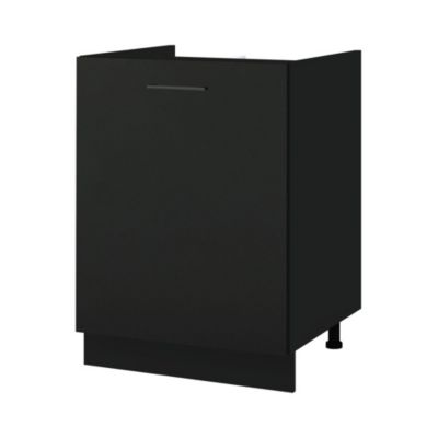 Cuisineandcie - Meuble sous-évier Lovia Noir Mat 1 porte L 60 cm