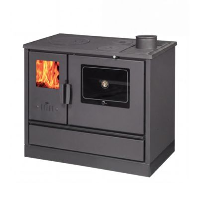 Cuisinière Bois avec Four Chauffage seul Versi 7,9 kW Noir Sannover