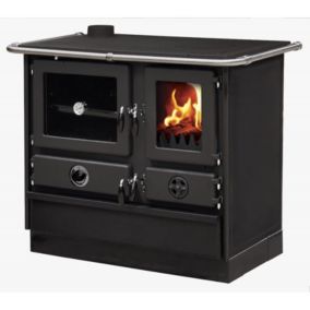 Cuisinière à bois Magnum Thermo MBS en fonte bouilleur sortie côté gauche Noir