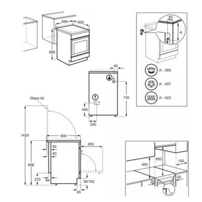 Cuisinière gaz 57l 4 foyers blanc Electrolux LKK620010W