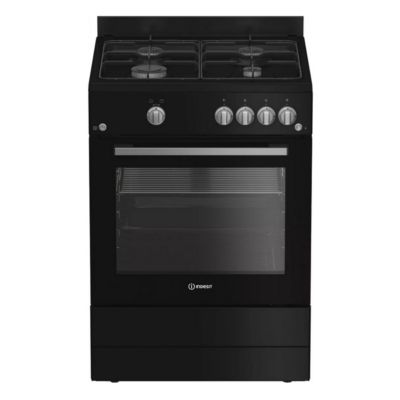 Cuisinière gaz 69l 4 feux noir Indesit I6GGKCB | Castorama