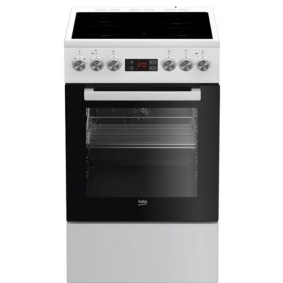 Cuisinière vitrocéramique 60l 4 feux blanc Beko FSE57302GWC