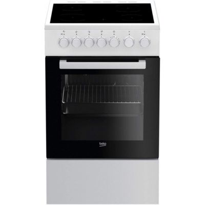 Cuisinière vitrocéramique 60l 4 feux blanc Beko FSS57100GW