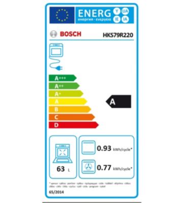 Cuisinière vitrocéramique 63l 4 feux blanc Bosch HKS79R220 série 6