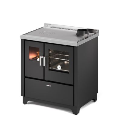 Cuisinière à bois noir Frida 80 Feepoint