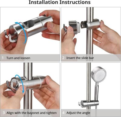 Barre De Douche Coulissante Avec Porte-savon – Acier Inoxydable, Curseur Réglable En Hauteur Et Angle, Argent